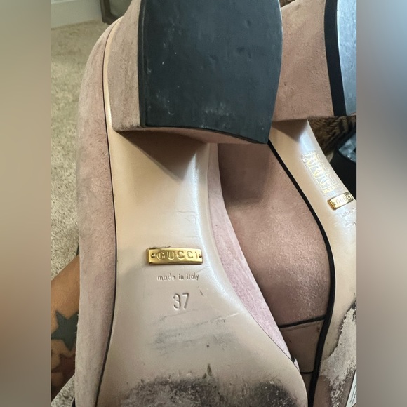 GUCCI Double G Logo Suede Pumps Size: 7 | IT 37 Marmont - Picture 11 of 15